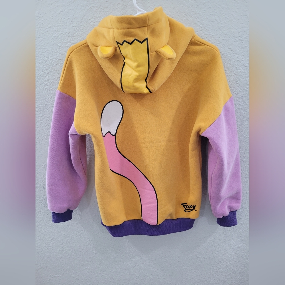 Lanky Box Kids Foxy Orange and Purple Cartoon Hoodie Youth Large - Picture 6 of 8